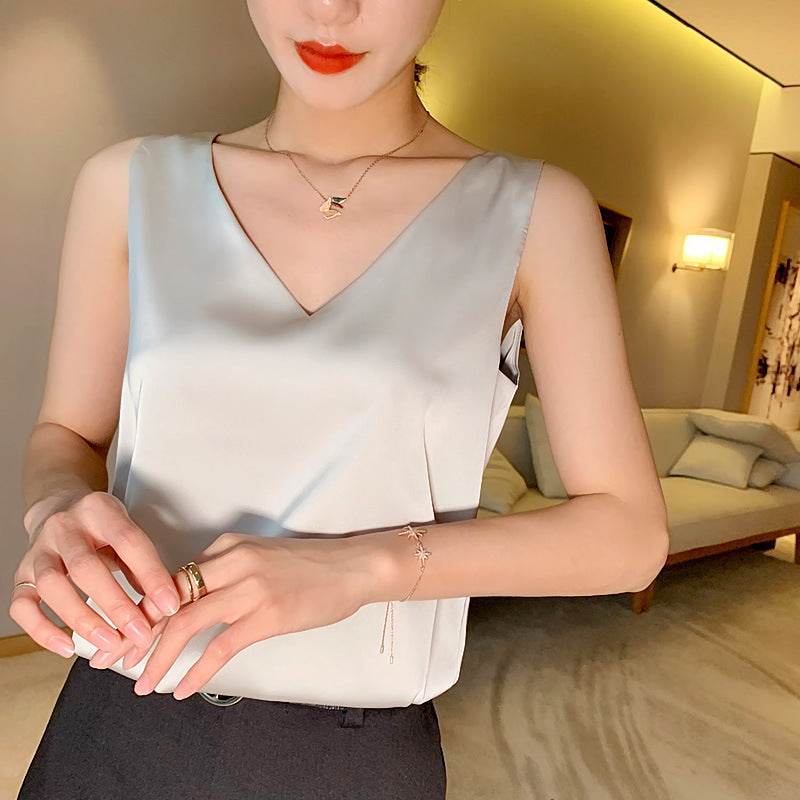 Women's Sleeveless Top With Camisole - Mubimart