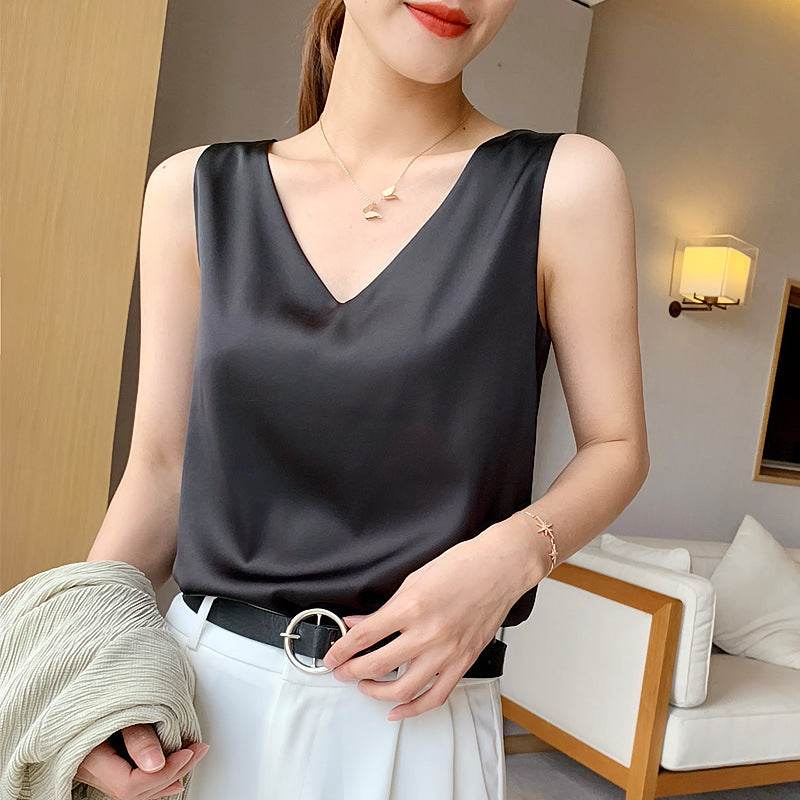 Women's Sleeveless Top With Camisole - Mubimart