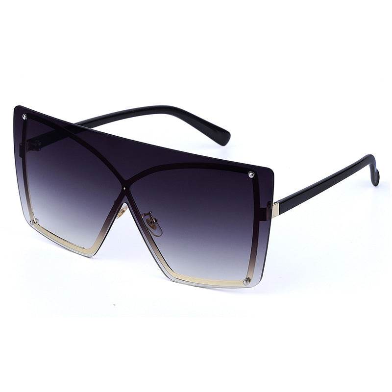 Fashion Oversized Sunglasses Women Rimless Square Sun - Mubimart