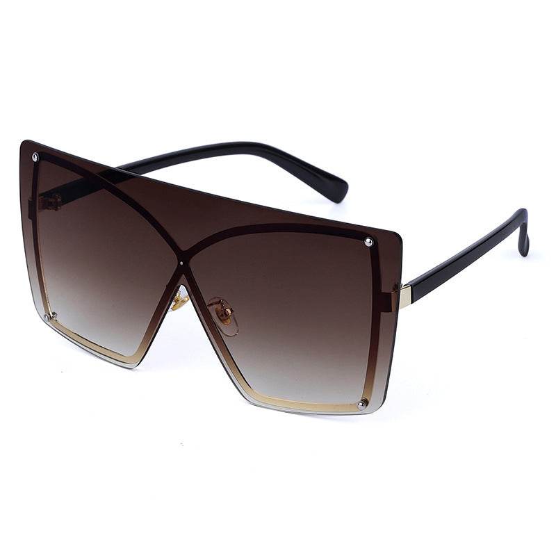 Fashion Oversized Sunglasses Women Rimless Square Sun - Mubimart