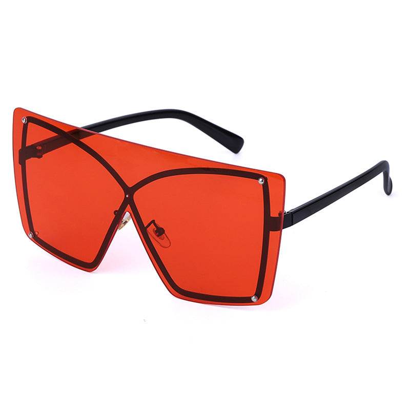 Fashion Oversized Sunglasses Women Rimless Square Sun - Mubimart