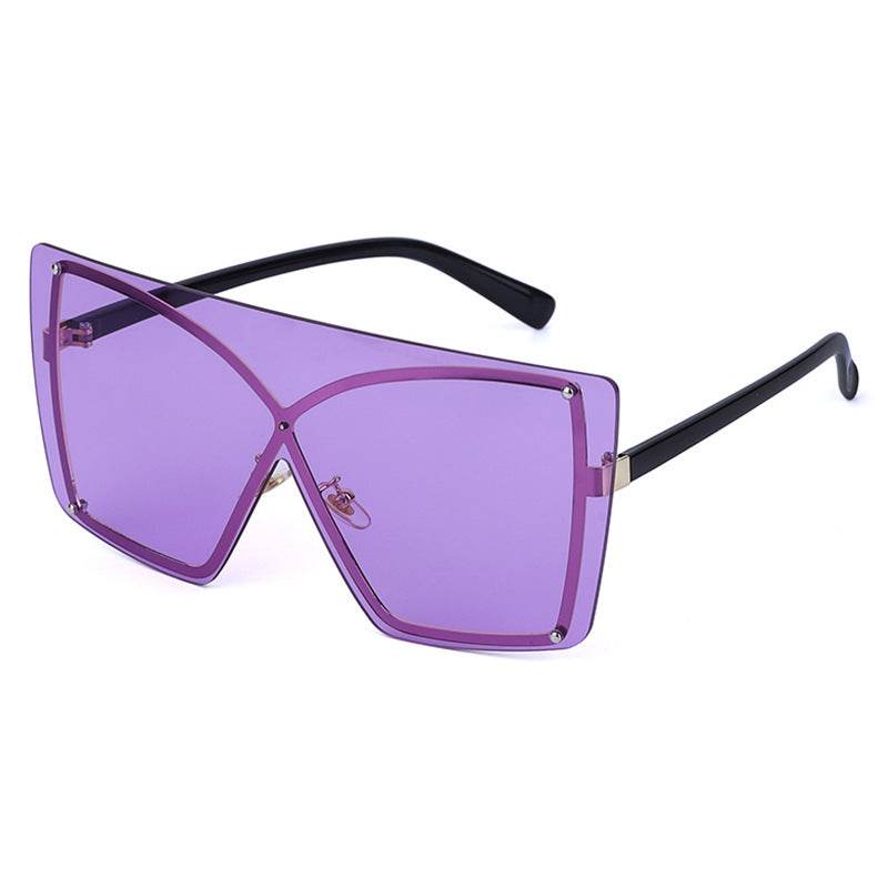 Fashion Oversized Sunglasses Women Rimless Square Sun - Mubimart