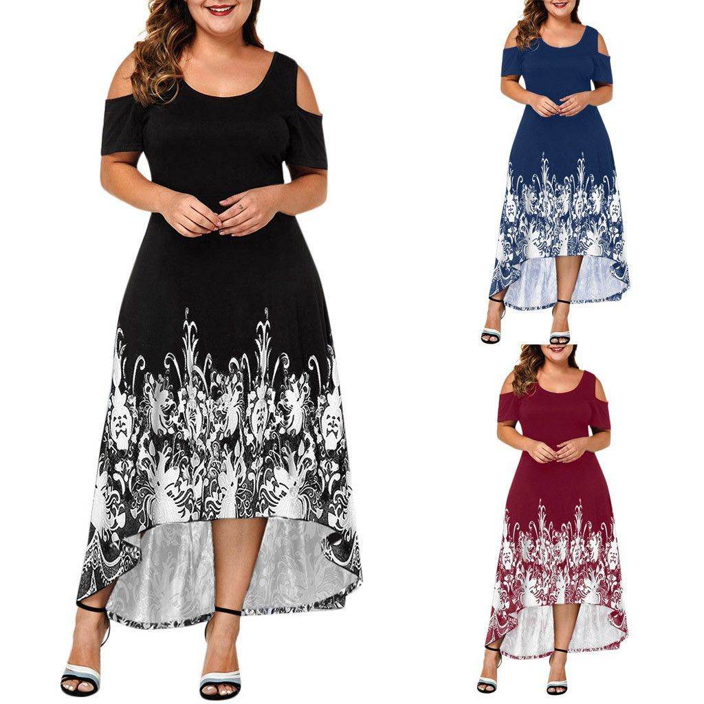 Evening Party Summer Plus Size Maxi Dress Women XL Short - Mubimart
