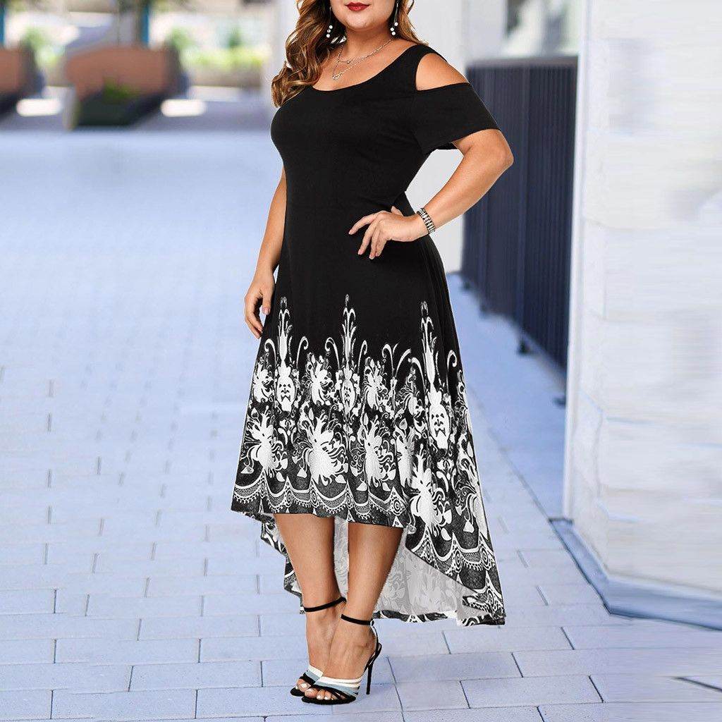 Evening Party Summer Plus Size Maxi Dress Women XL Short - Mubimart