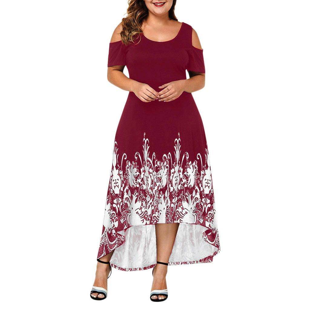 Evening Party Summer Plus Size Maxi Dress Women XL Short - Mubimart