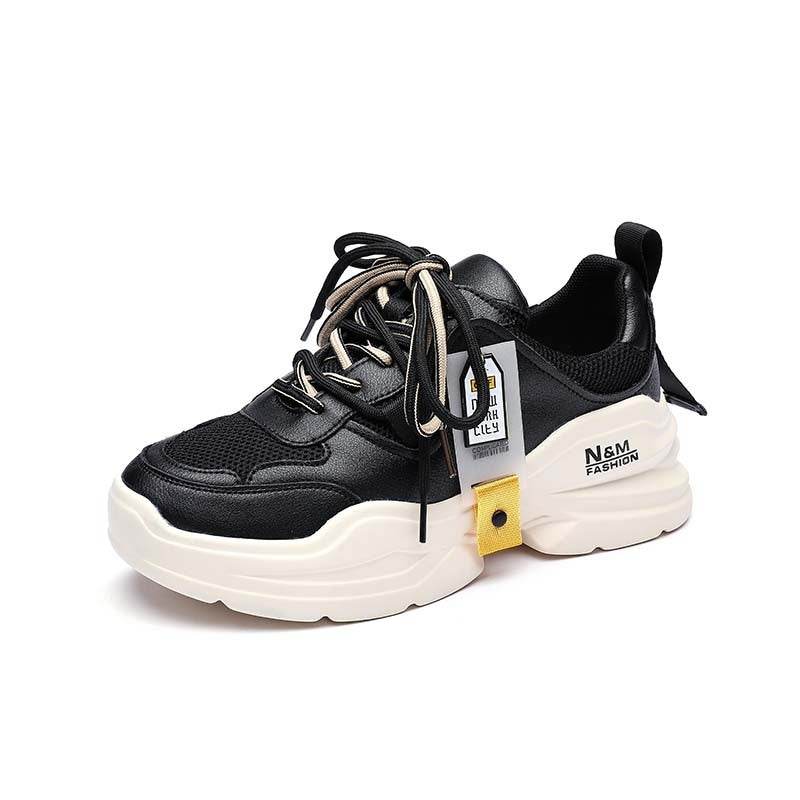 Sneaker Smile-Circle Platform-Shoes Thick-Bottom Flat Breathable Casual Women Ladies - Mubimart