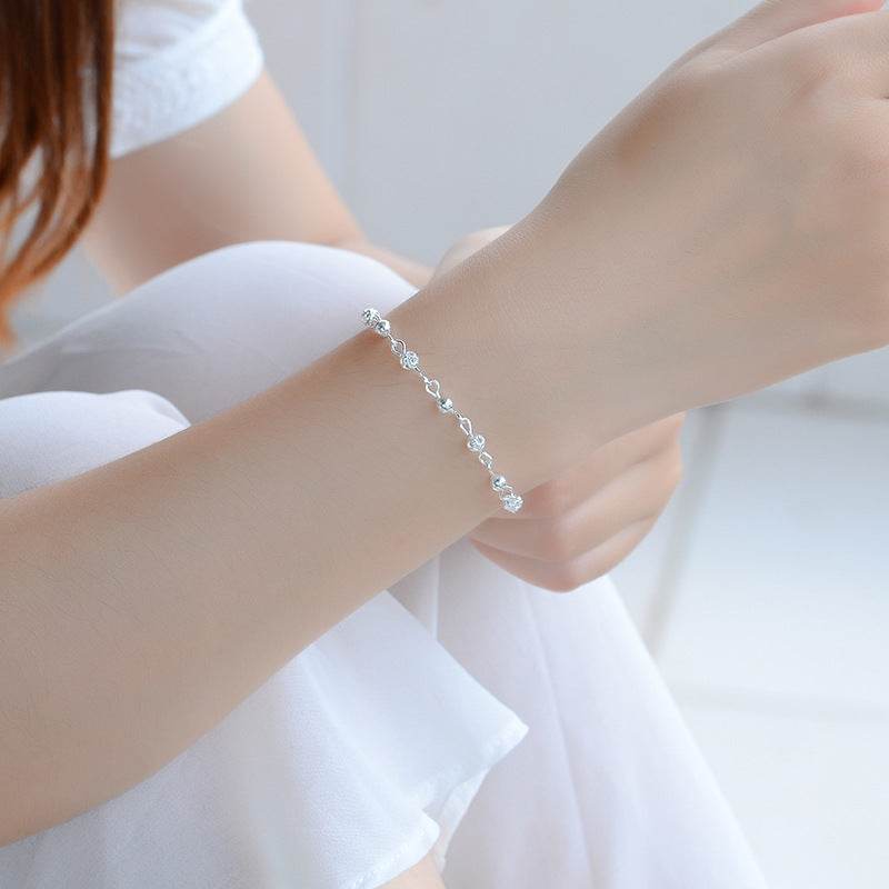 Silver Anklets 925 Fashion Silver Jewelry Hollow Beads Anklet for Women Girls Friend Foot Barefoot Leg Jewelry - Mubimart