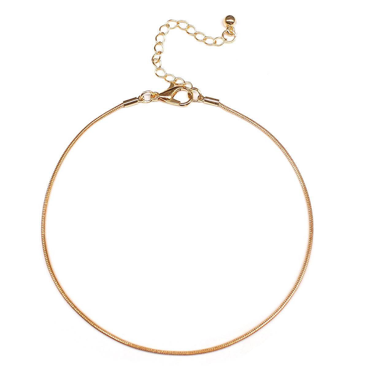 JIETHLING 25cm Rose Gold Color Stainless Steel Snake Chain Ankle Bracelet For Women Beach Jewelry Accessories Bracelet Cheville - Mubimart