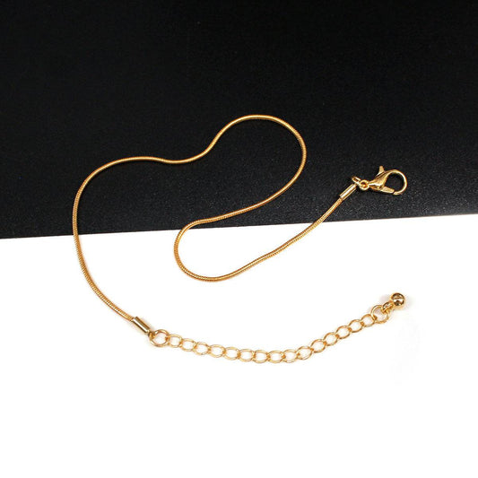 JIETHLING 25cm Rose Gold Color Stainless Steel Snake Chain Ankle Bracelet For Women Beach Jewelry Accessories Bracelet Cheville - Mubimart