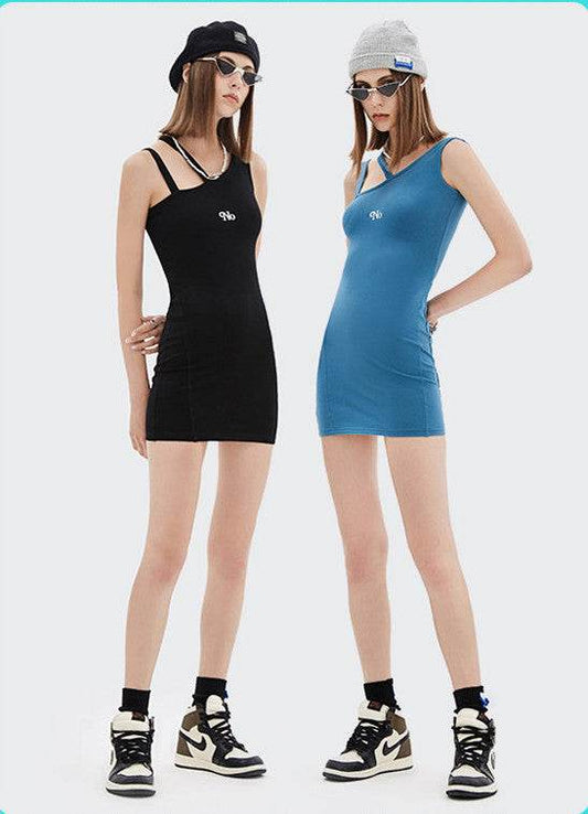 Reflective Slim Sexy Camisole Dress - Mubimart
