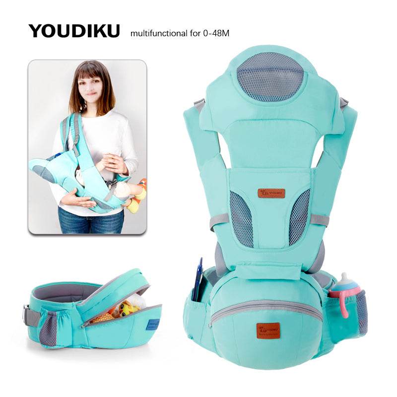 Ergonomic Baby Carrier 0-48M Baby Hipseat Carrier Front Facing Ergonomic Kangaroo Baby Wrap Sling for Baby Travel - Mubimart
