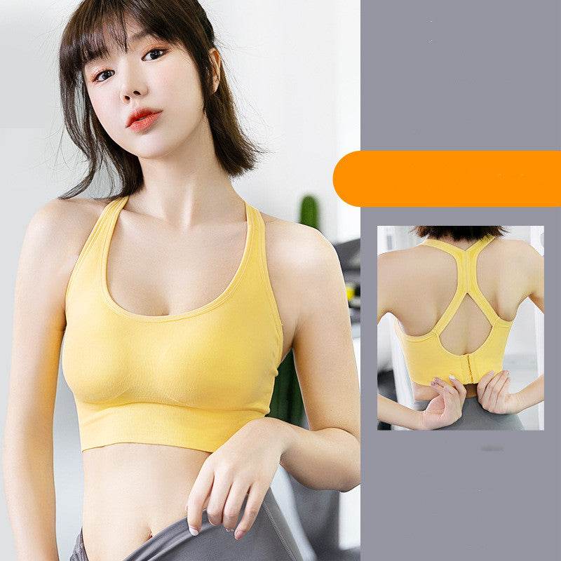 Sports Bra Underwear Seamless Hollow Beauty Back Shaping Sports Bra - Mubimart