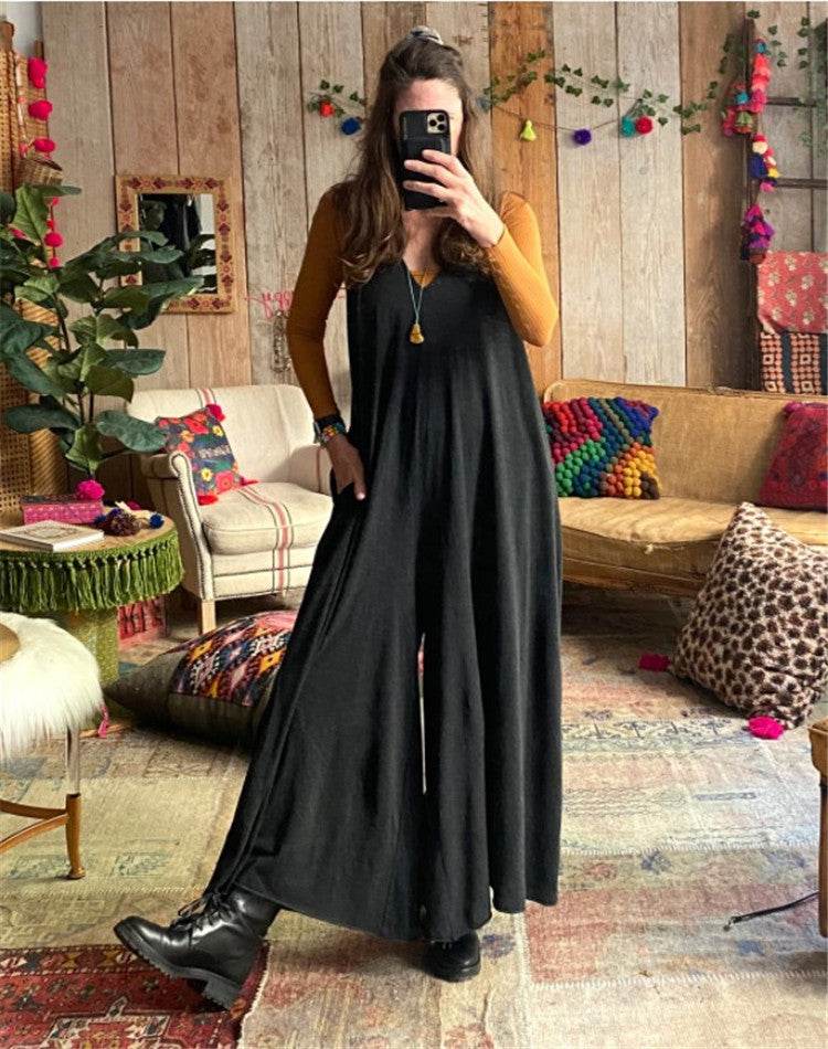 Solid Color Pocket Camisole Dress Solid Color Pocket Camisole Dress - Mubimart