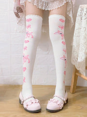 Japanese Sweet Girl Fawn Thigh Socks Warm Cotton High Socks Lolita Over-The-Knee Socks - Mubimart -  