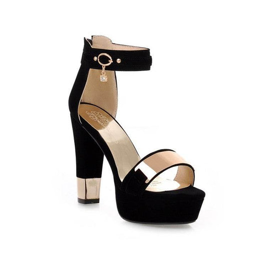 Platform Black Sexy Fish Mouth High Heels - Mubimart