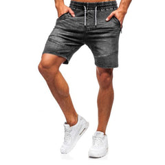 Heren Casual Denim Shorts Elastische Tether Sport Denim Shorts