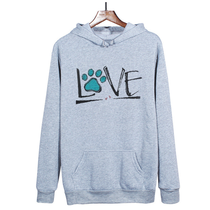 Long-sleeved Loose Plus Size Printed Hooded Sweatshirt - Mubimart -  