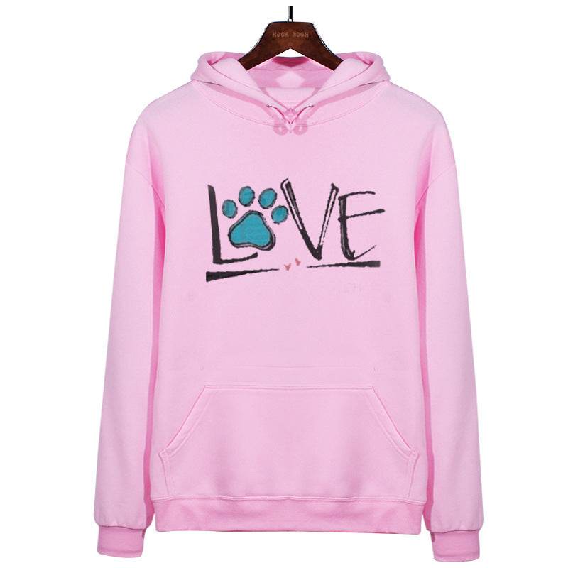 Long-sleeved Loose Plus Size Printed Hooded Sweatshirt - Mubimart