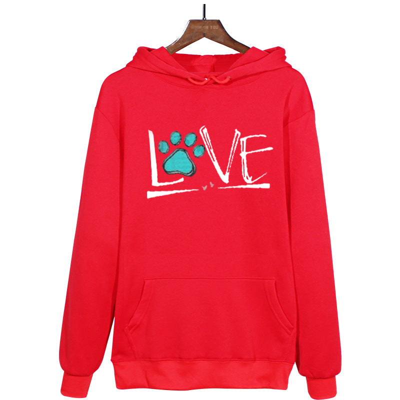 Long-sleeved Loose Plus Size Printed Hooded Sweatshirt - Mubimart -  