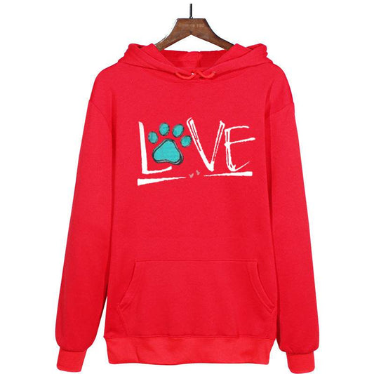 Long-sleeved Loose Plus Size Printed Hooded Sweatshirt - Mubimart