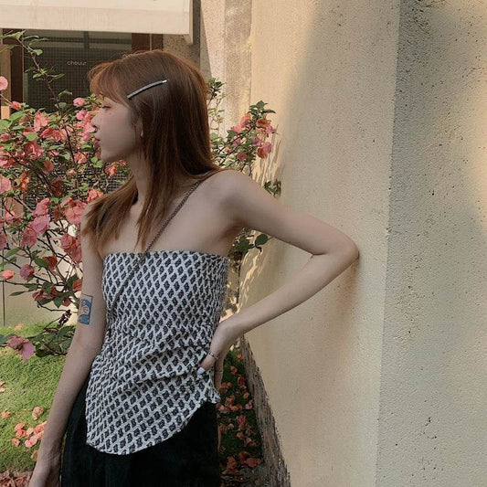 Triangle Square Scarf Tube Top Camisole - Mubimart