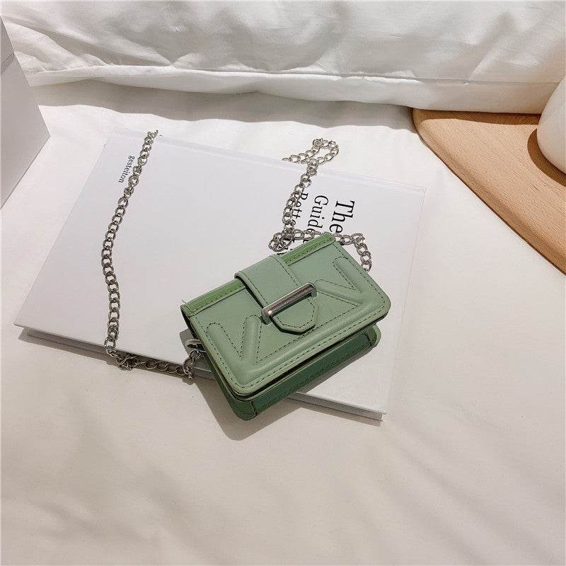 Net red small bag new fashion texture slung women's bag versatile autumn and winter fashion thick chain one shoulder small square bag - Mubimart