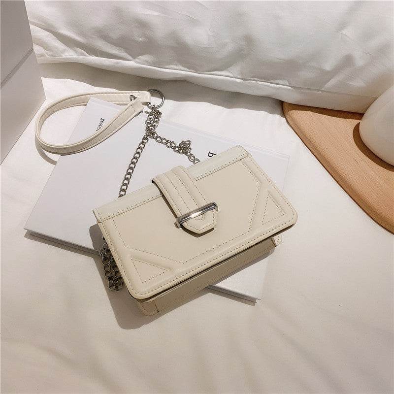 Net red small bag new fashion texture slung women's bag versatile autumn and winter fashion thick chain one shoulder small square bag - Mubimart