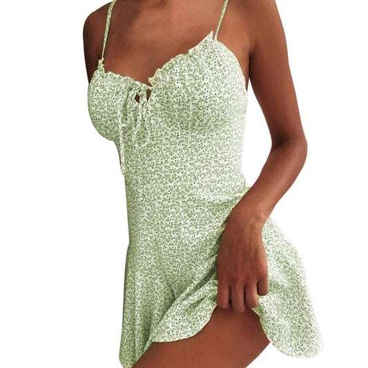 Floral Dress Mini Camisole Dress Women - Mubimart