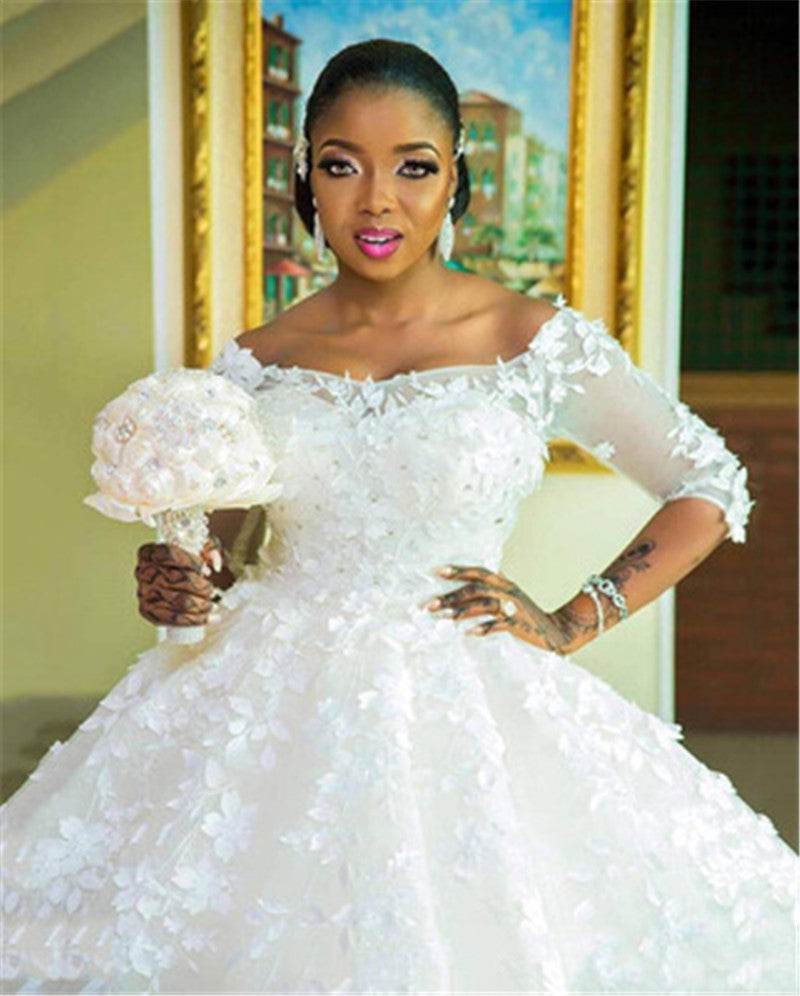 Pregnant Women Princess Wedding Dress Wedding Plus Size Tail Wedding Dress - Mubimart