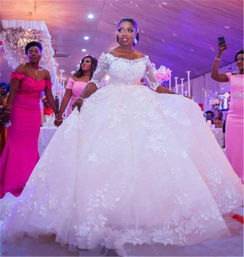 Pregnant Women Princess Wedding Dress Wedding Plus Size Tail Wedding Dress - Mubimart