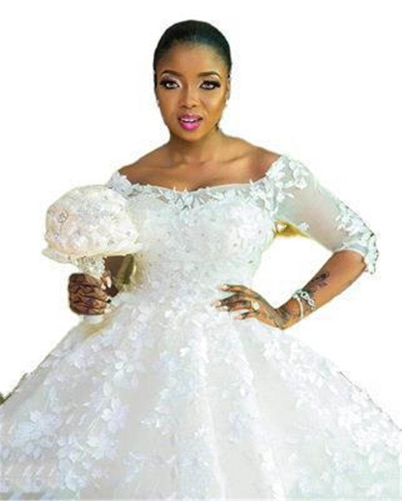 Pregnant Women Princess Wedding Dress Wedding Plus Size Tail Wedding Dress - Mubimart