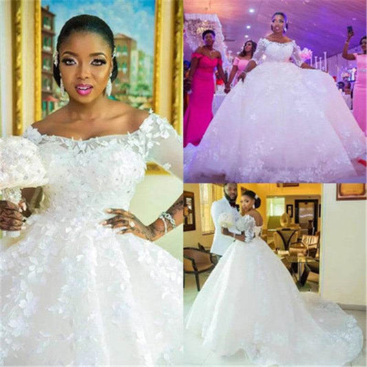 Pregnant Women Princess Wedding Dress Wedding Plus Size Tail Wedding Dress - Mubimart