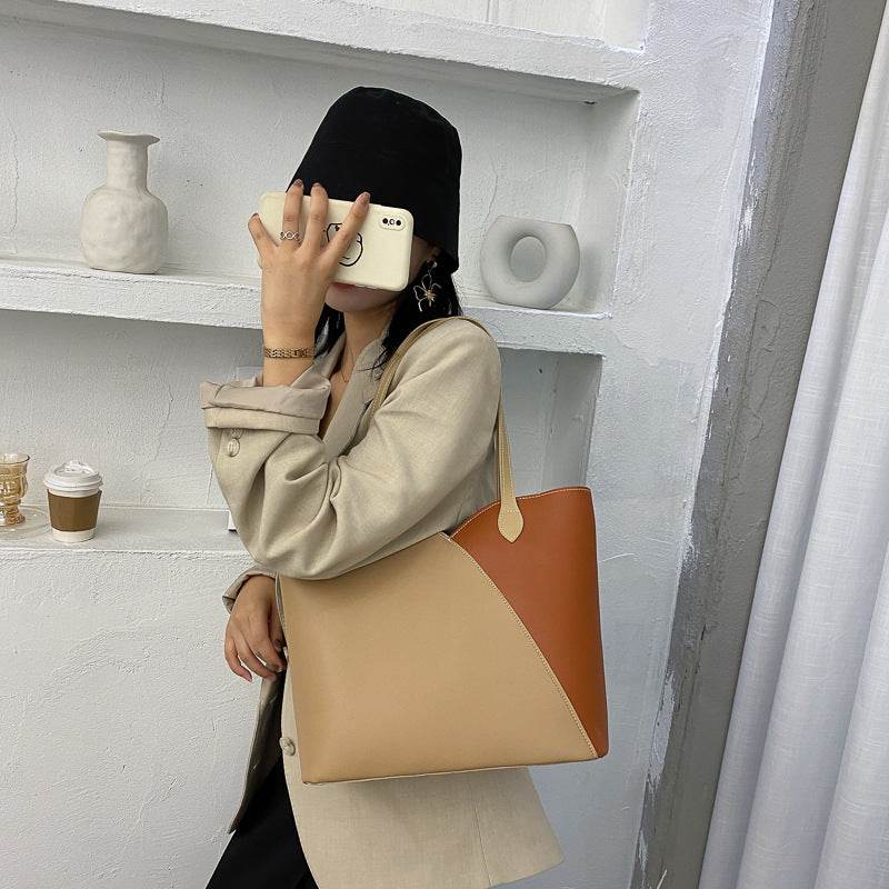 Women's Big Bags Autumn Tide New Handbags Western Style Wild Fashion Large-Capacity Shoulder Bag Tote Bag Women - Mubimart