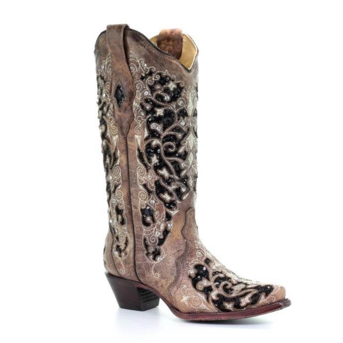 Embroidered Ethnic Style Tall Solid Color Thick Heel Fashion Boots - Mubimart