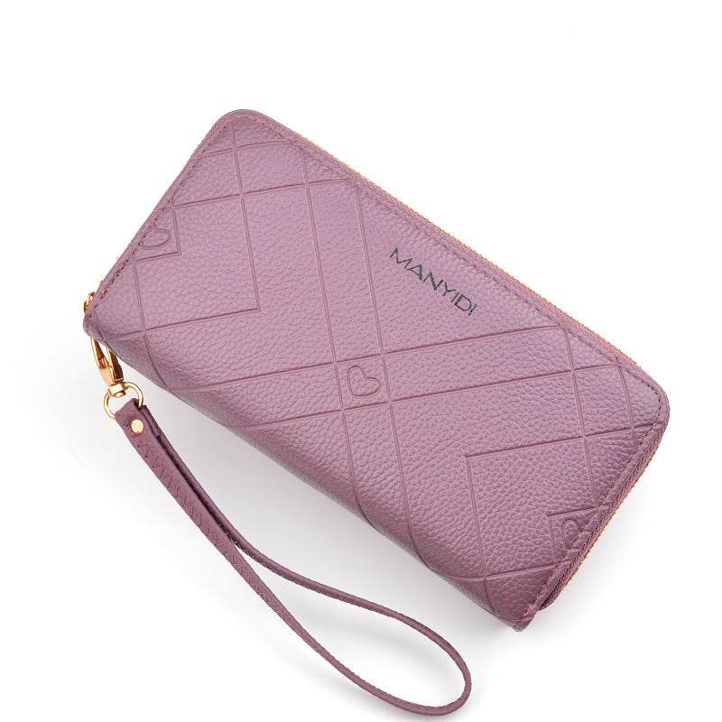 Double Zipper Clutch Purse Ladies Double-Layer Clutch - Mubimart
