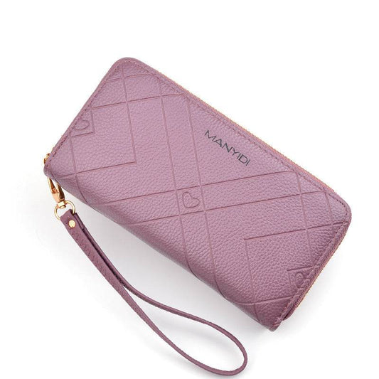 Double Zipper Clutch Purse Ladies Double-Layer Clutch - Mubimart