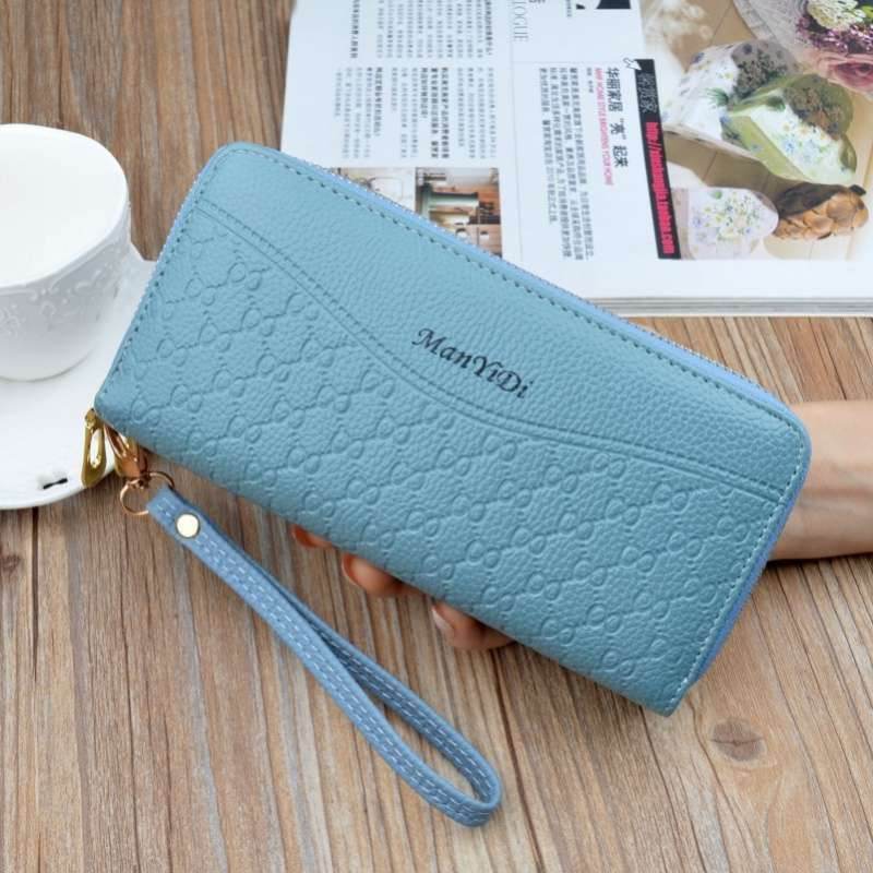 Double Zipper Clutch Purse Ladies Double-Layer Clutch - Mubimart