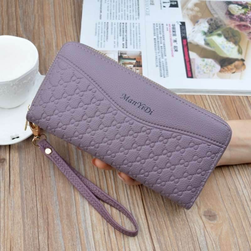 Double Zipper Clutch Purse Ladies Double-Layer Clutch - Mubimart