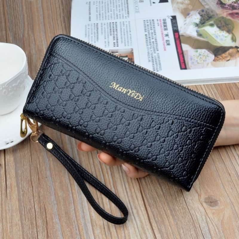 Double Zipper Clutch Purse Ladies Double-Layer Clutch - Mubimart