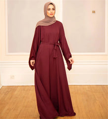 Basic Middle Eastern Turkish solid color plus size robe dress - Mubimart -  