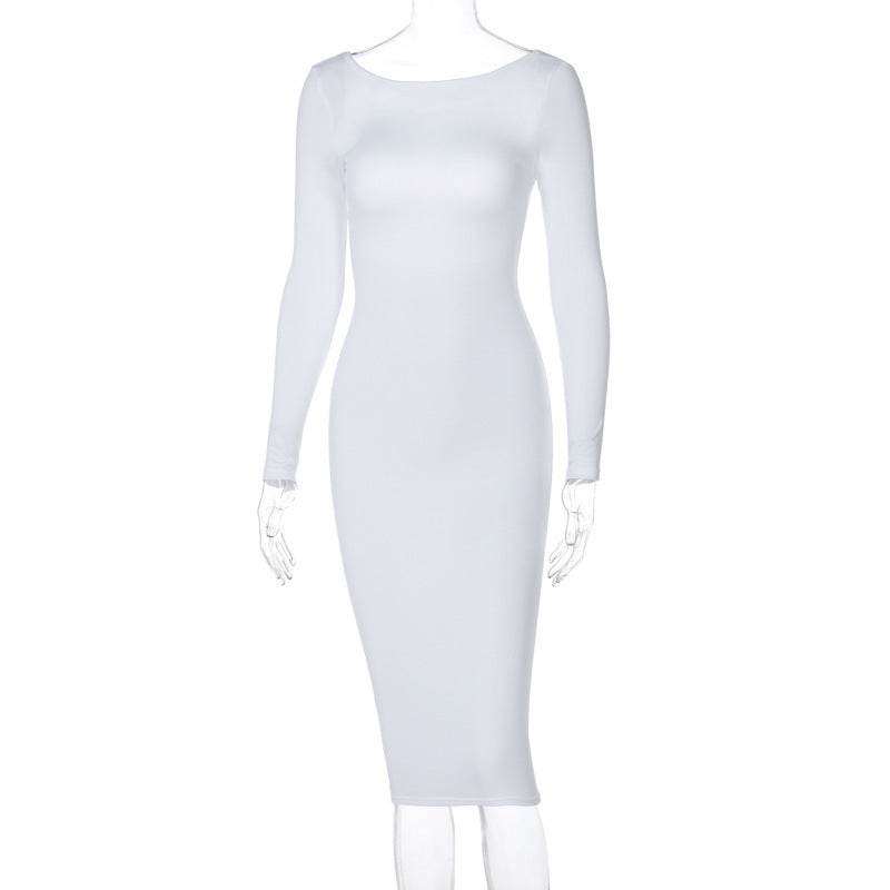 Cryptographic Spring Sexy Backless Midi Dresses - Mubimart