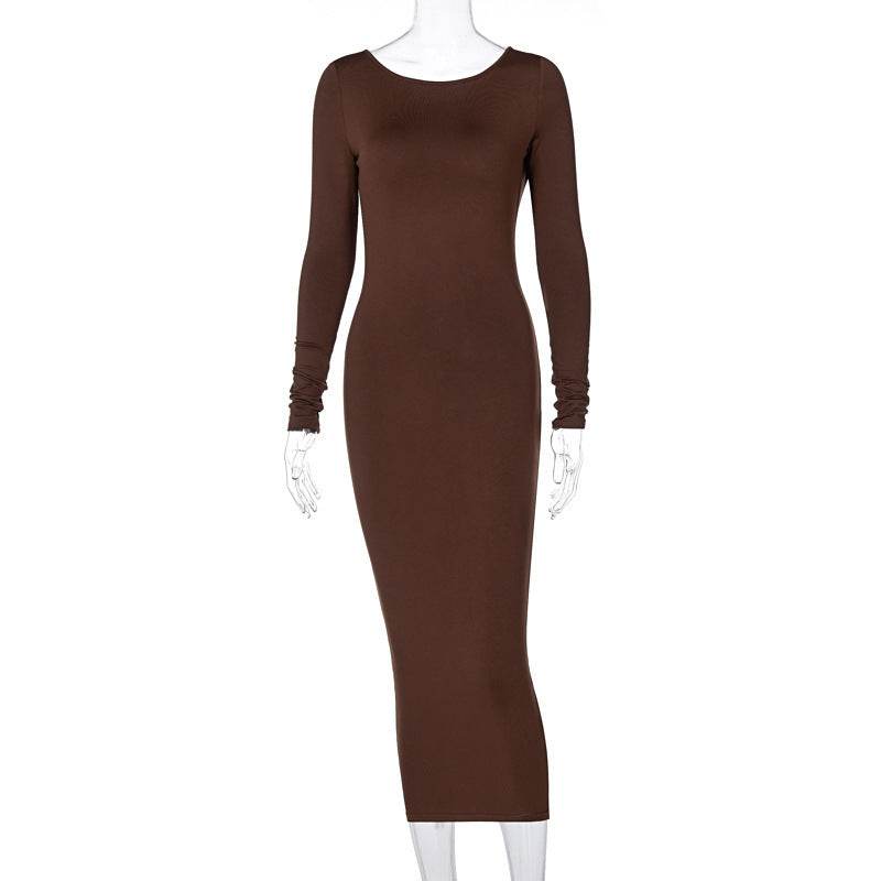 Cryptographic Spring Sexy Backless Midi Dresses - Mubimart