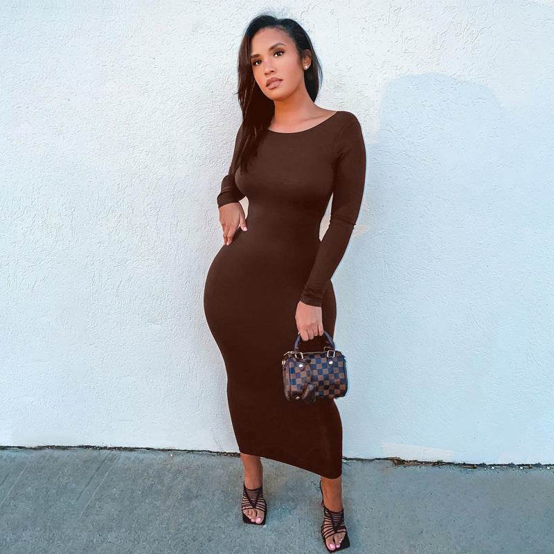 Cryptographic Spring Sexy Backless Midi Dresses - Mubimart