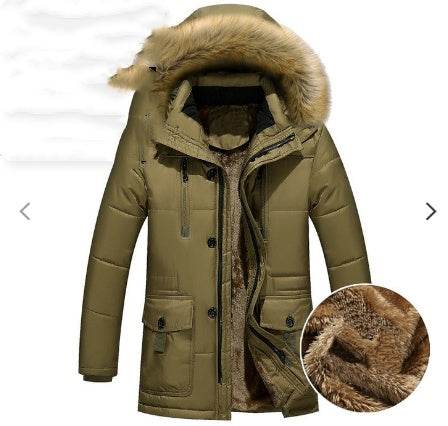 Down Parka Men Winter Jacket Hooded Down Coat - Mubimart