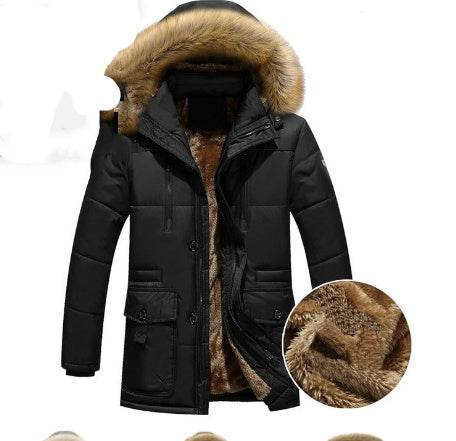 Down Parka Men Winter Jacket Hooded Down Coat - Mubimart
