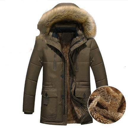Down Parka Men Winter Jacket Hooded Down Coat - Mubimart