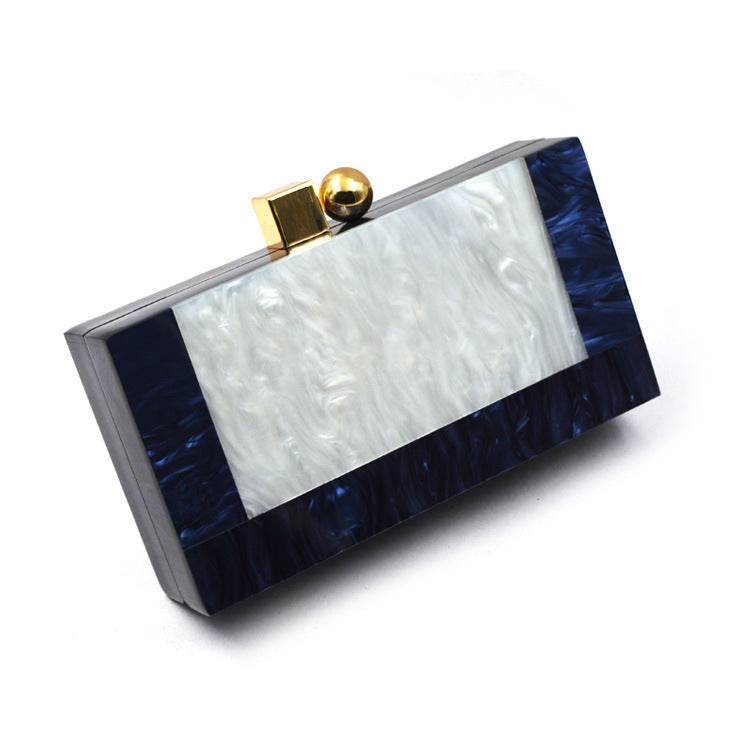 Shell Acrylic Stitching Messenger Dinner Bag Chain One Shoulder Clutch Female Bag - Mubimart
