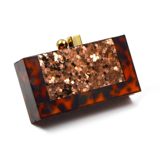 Shell Acrylic Stitching Messenger Dinner Bag Chain One Shoulder Clutch Female Bag - Mubimart