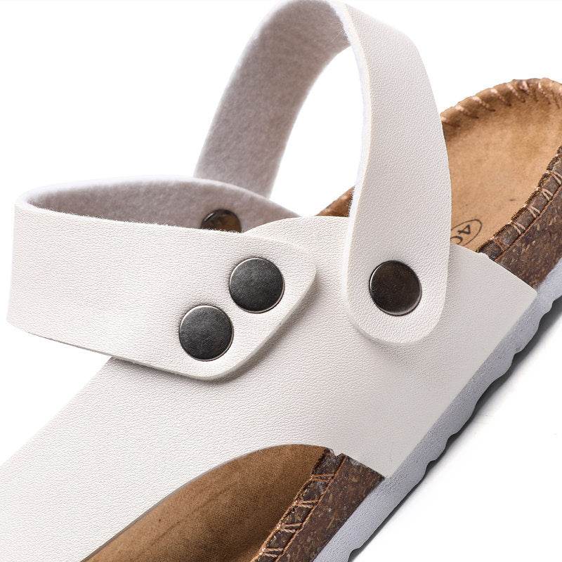Slippers Men Summer Trend Flip Flops Men Cork Beach Flip Flops - Mubimart