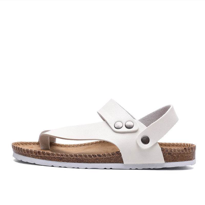 Slippers Men Summer Trend Flip Flops Men Cork Beach Flip Flops - Mubimart